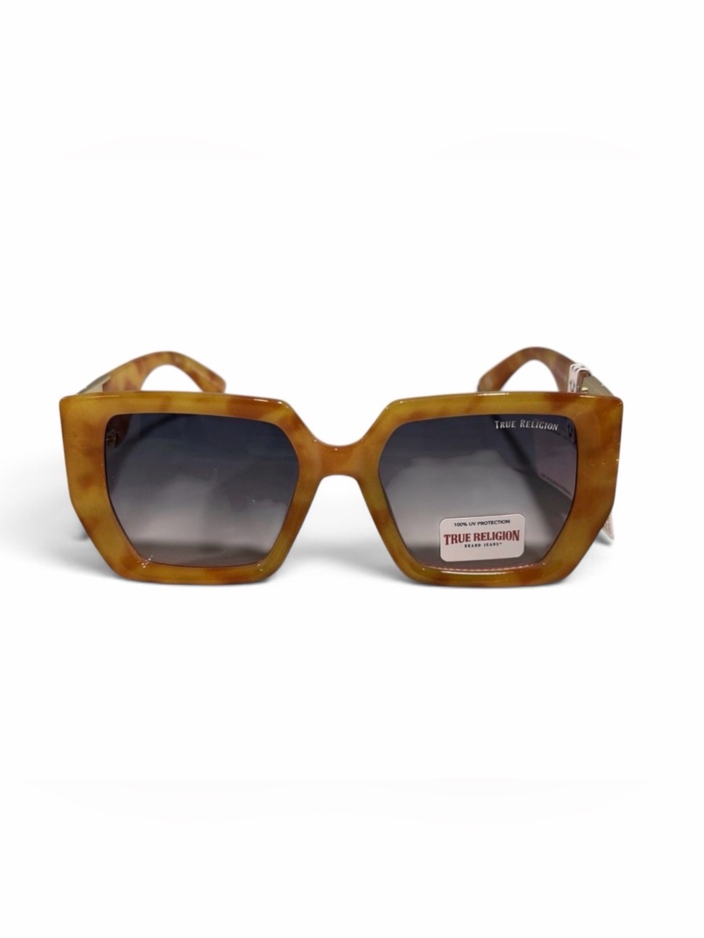 True Religion Women's Tortoiseshell Amber Square Oversized Sunglasses